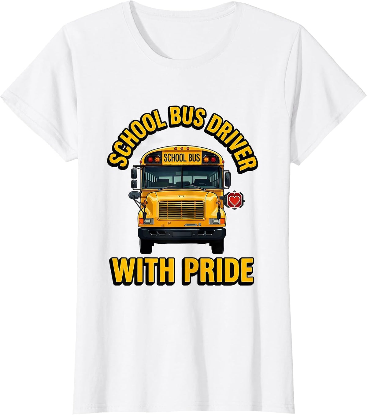 School Bus Driver With Pride Funny Transportation Staff Back T-Shirt - White