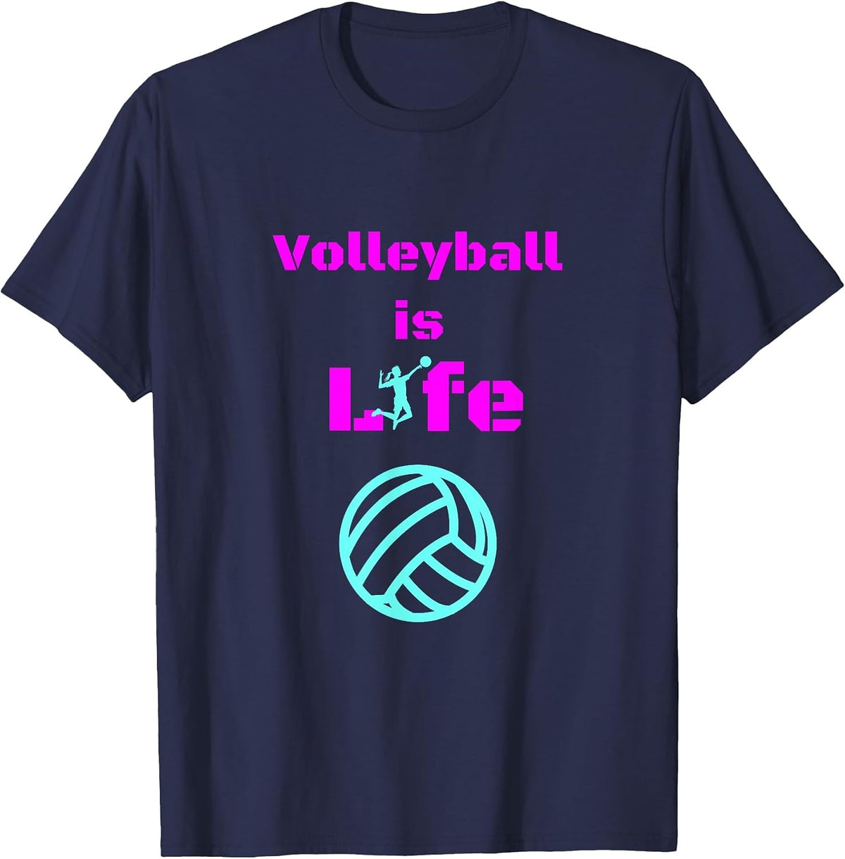 Volleyball is Life Tee Shirt T-Shirt - Navy Blue