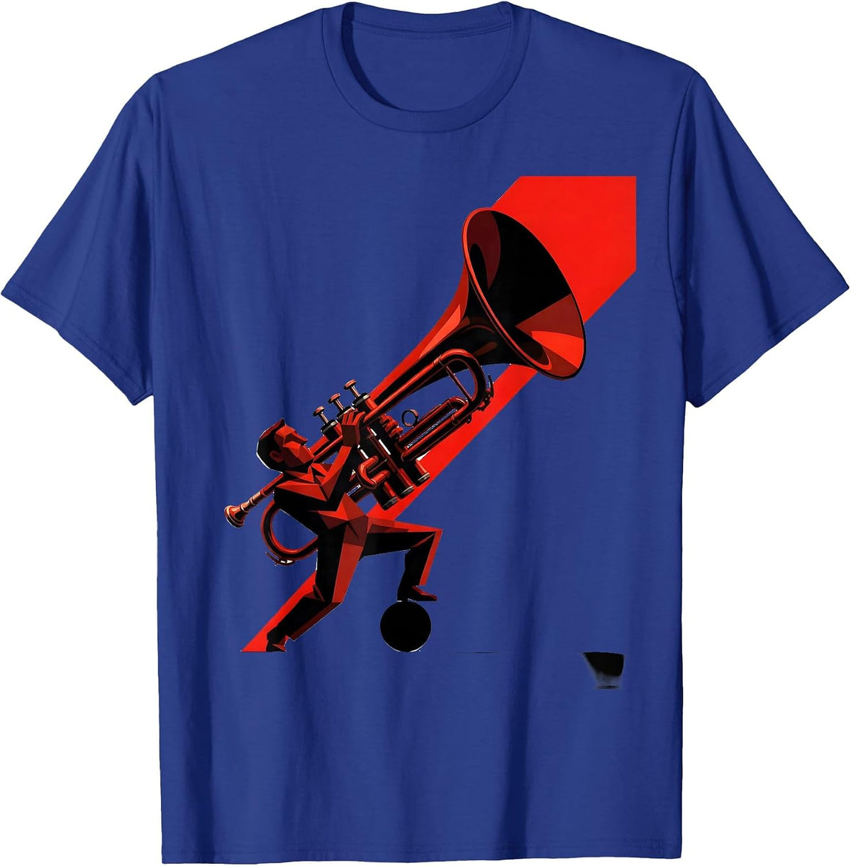 Angular Trumpet Player Marching Band Humor Instrument Lover T-Shirt - Royal Blue