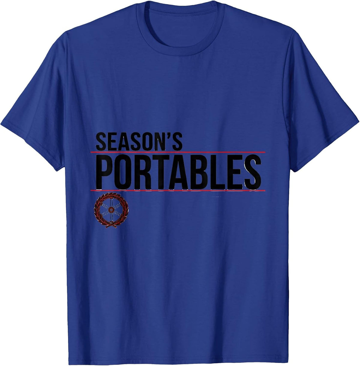 Men's Season's Portables Funny Medical Tech Christmas Workplace T-Shirt - Royal Blue