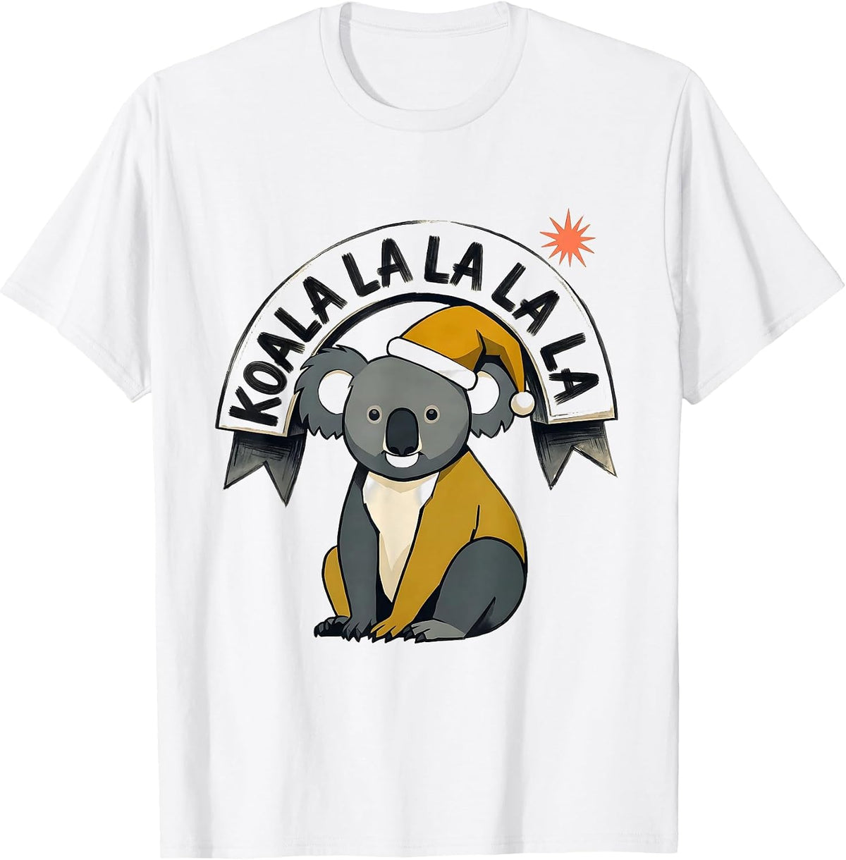 Koala La La La La Midcentury Modern Christmas Pun Koala T-Shirt - White