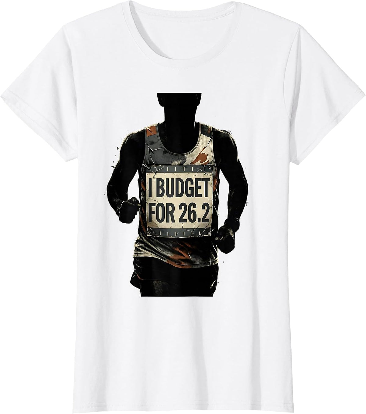 I Budget For 26.2 Distressed Funny Runner Marathon Gift T-Shirt - White