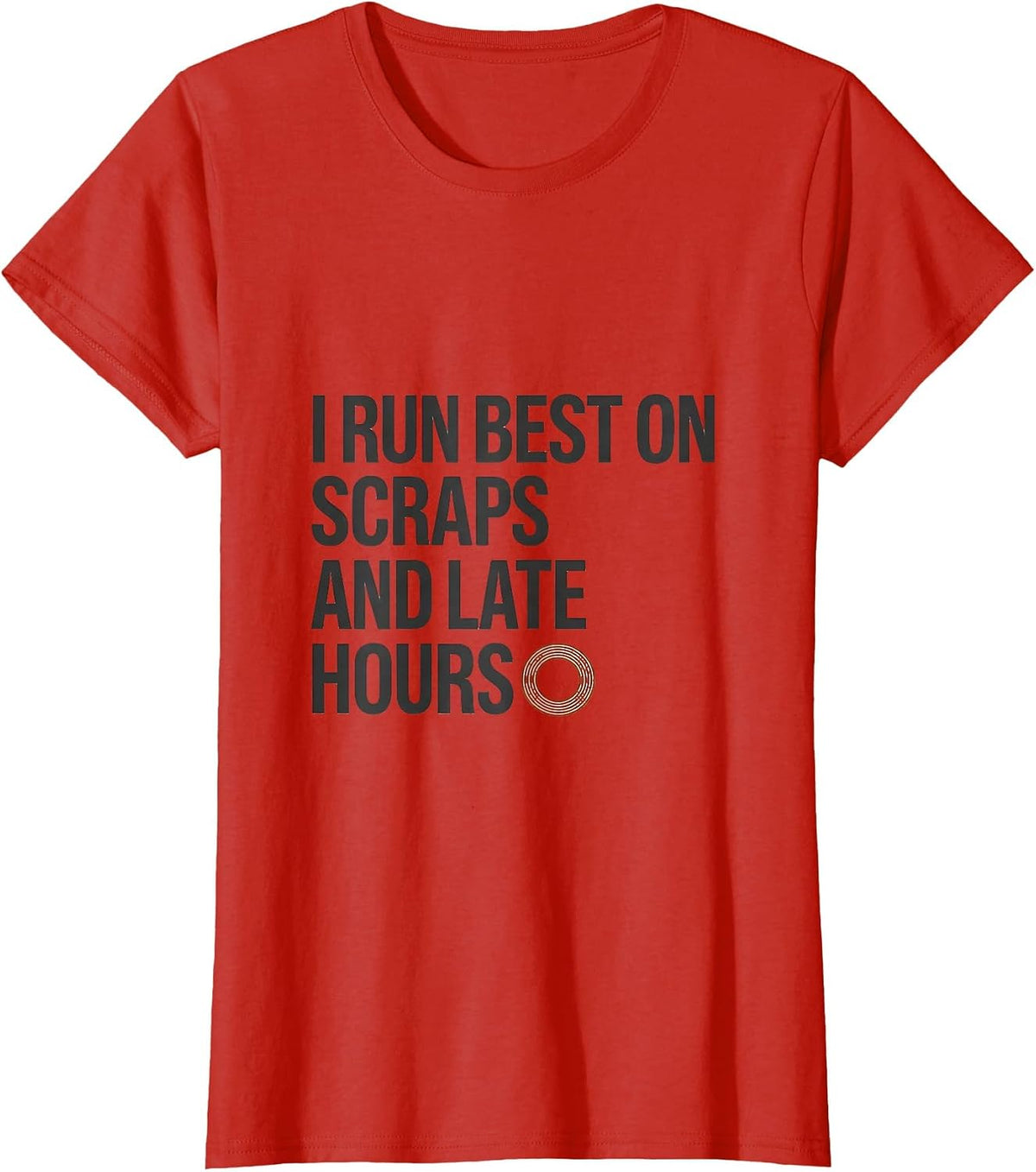 I Run Best On Scraps And Late Hours Funny Raccoon Opossum T-Shirt - Red
