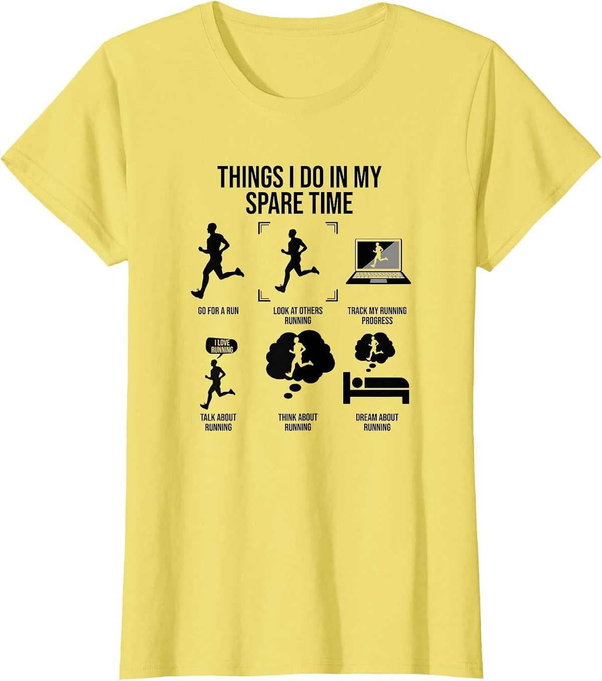 Things I Do in My Spare Time, Male Runner T-Shirt - Lemon Yellow