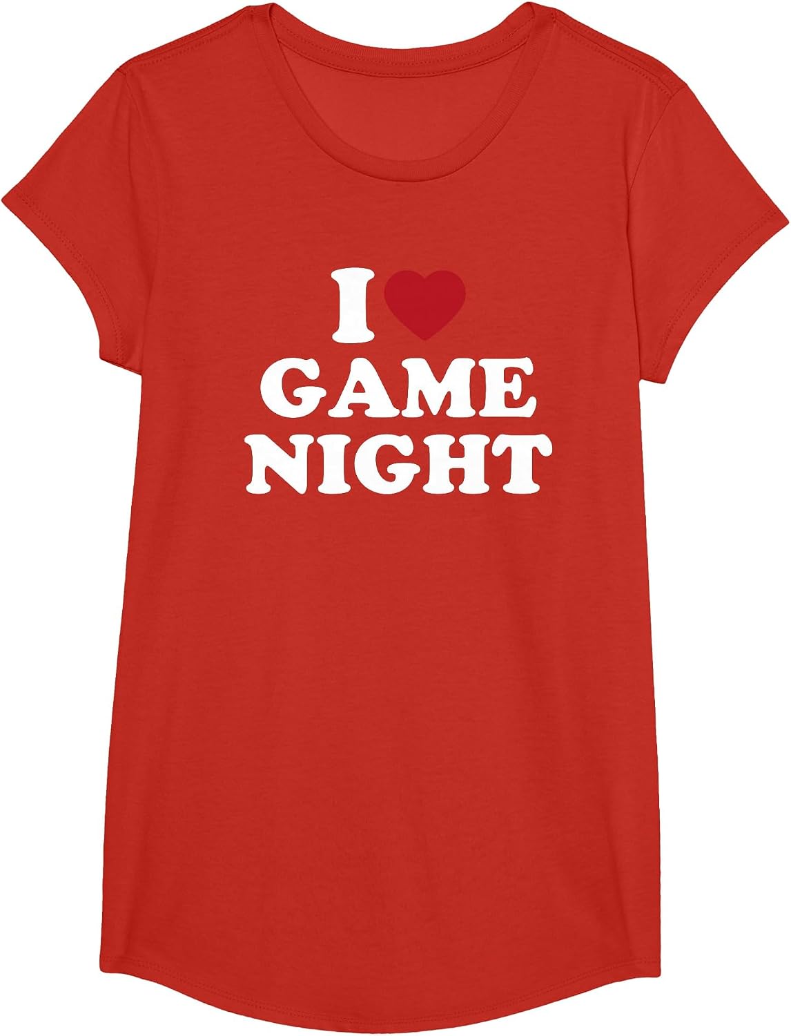 I Love Game Night Funny Board Game Dice Party Gamer T-Shirt - Girls Red