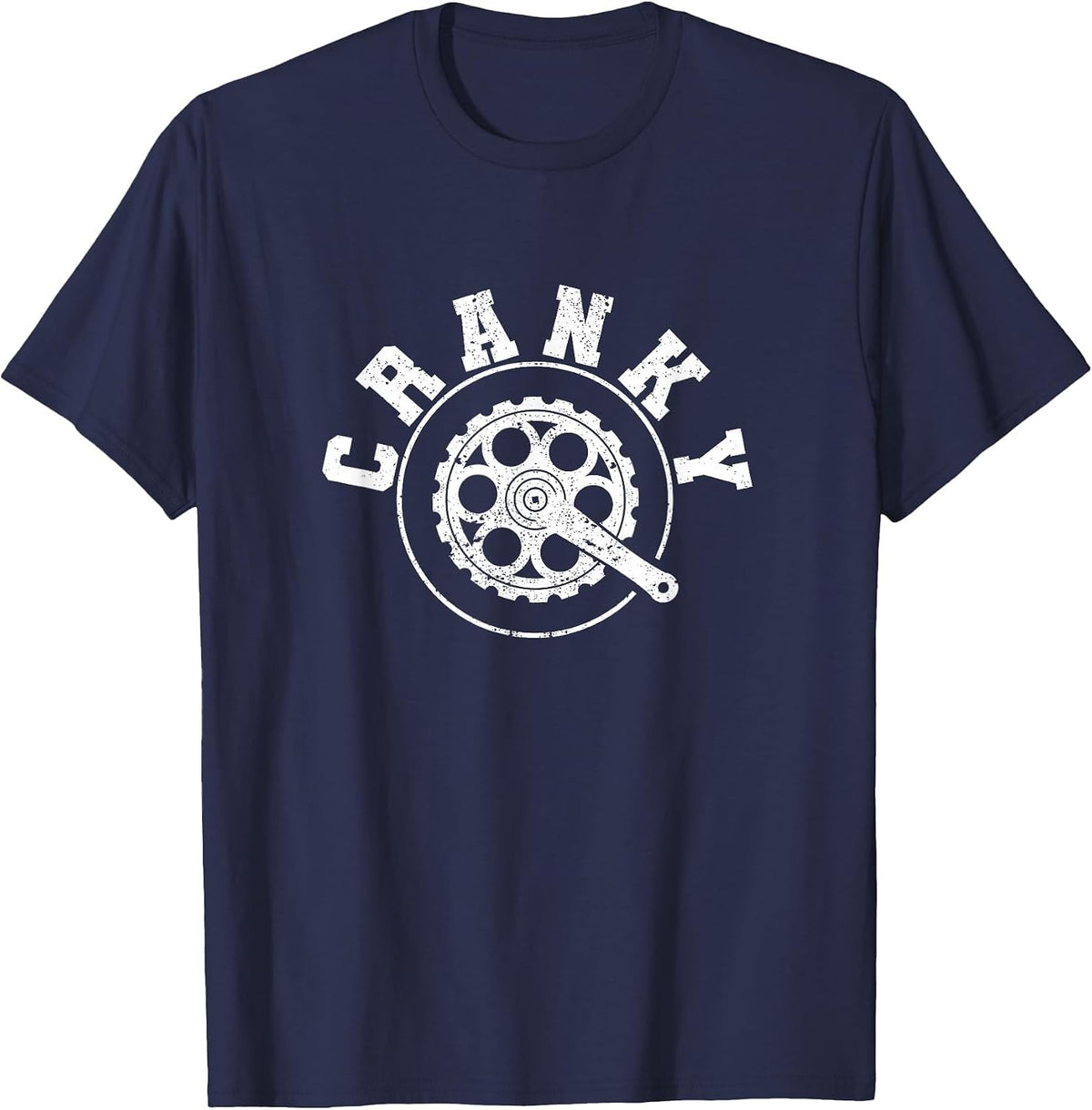 Cranky Funny Bicycle Lover Crank Cycling Biker Mountain Bike T-Shirt - Navy Blue