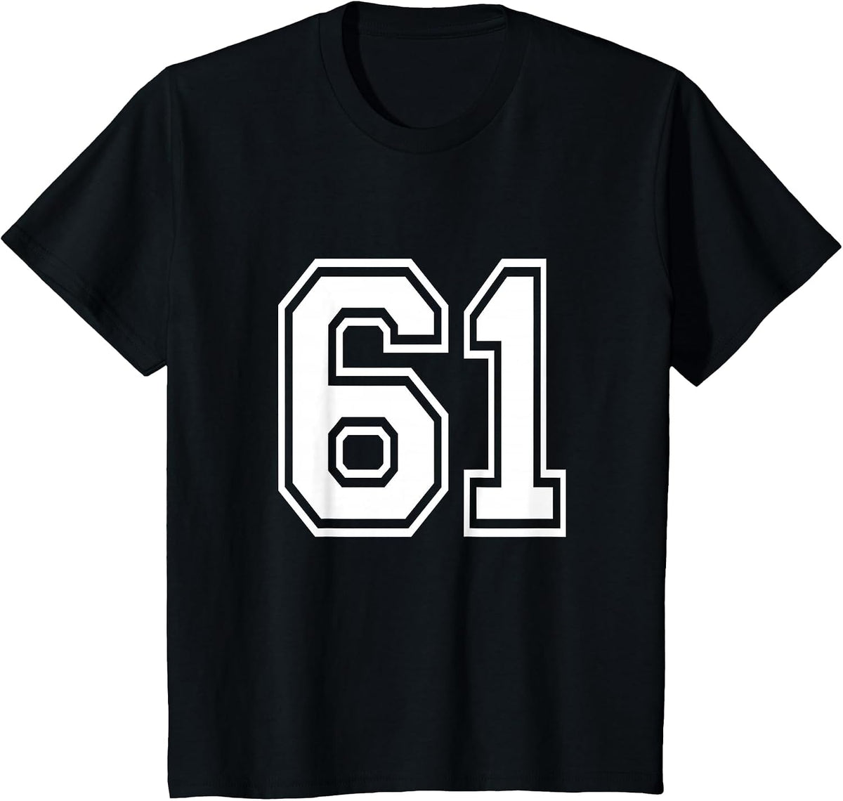 Number 61 Varsity Sports Team Jersey 61st Birthday 60 Years T-Shirt - Black