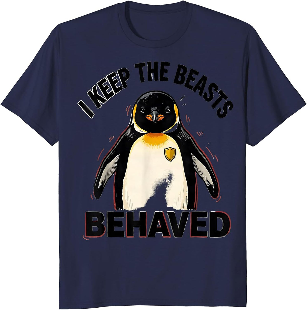 Men's I Keep The Beasts Behaved Funny Animal Control Halloween T-Shirt - Navy Blue