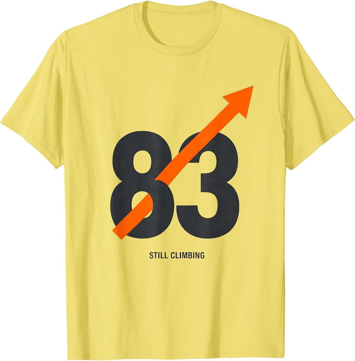 Men's 83 And Still Climbing Funny Milestone Birthday Gift T-Shirt - Lemon Yellow