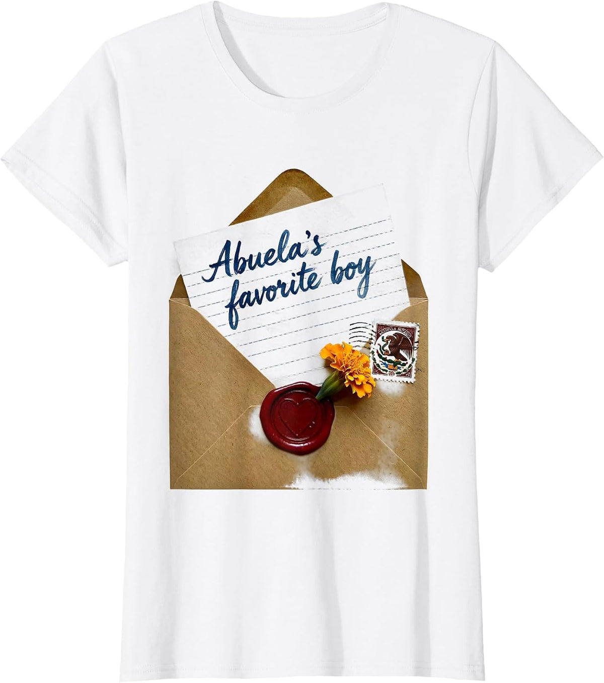 Abuela's Favorite Boy Mexican Heritage Design T-Shirt - White