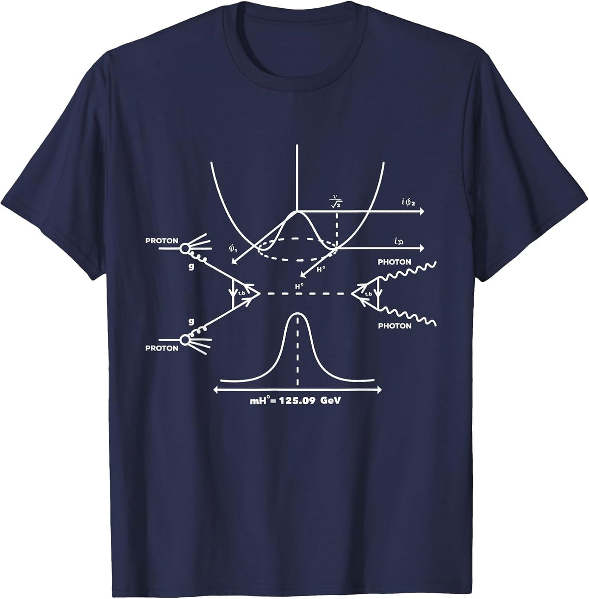 Physics Photon Double Slit Interference Astrophysicist T-Shirt - Navy Blue