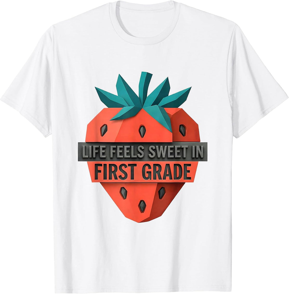 Life Feels Sweet In First Grade Midcentury Modern Teacher T-Shirt - White