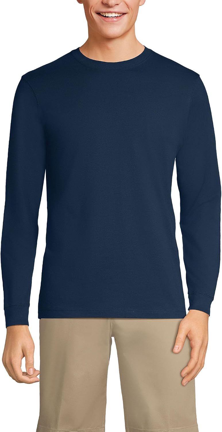 Lands' End Men's Long Sleeve Uniform T-Shirt - Classic Navy