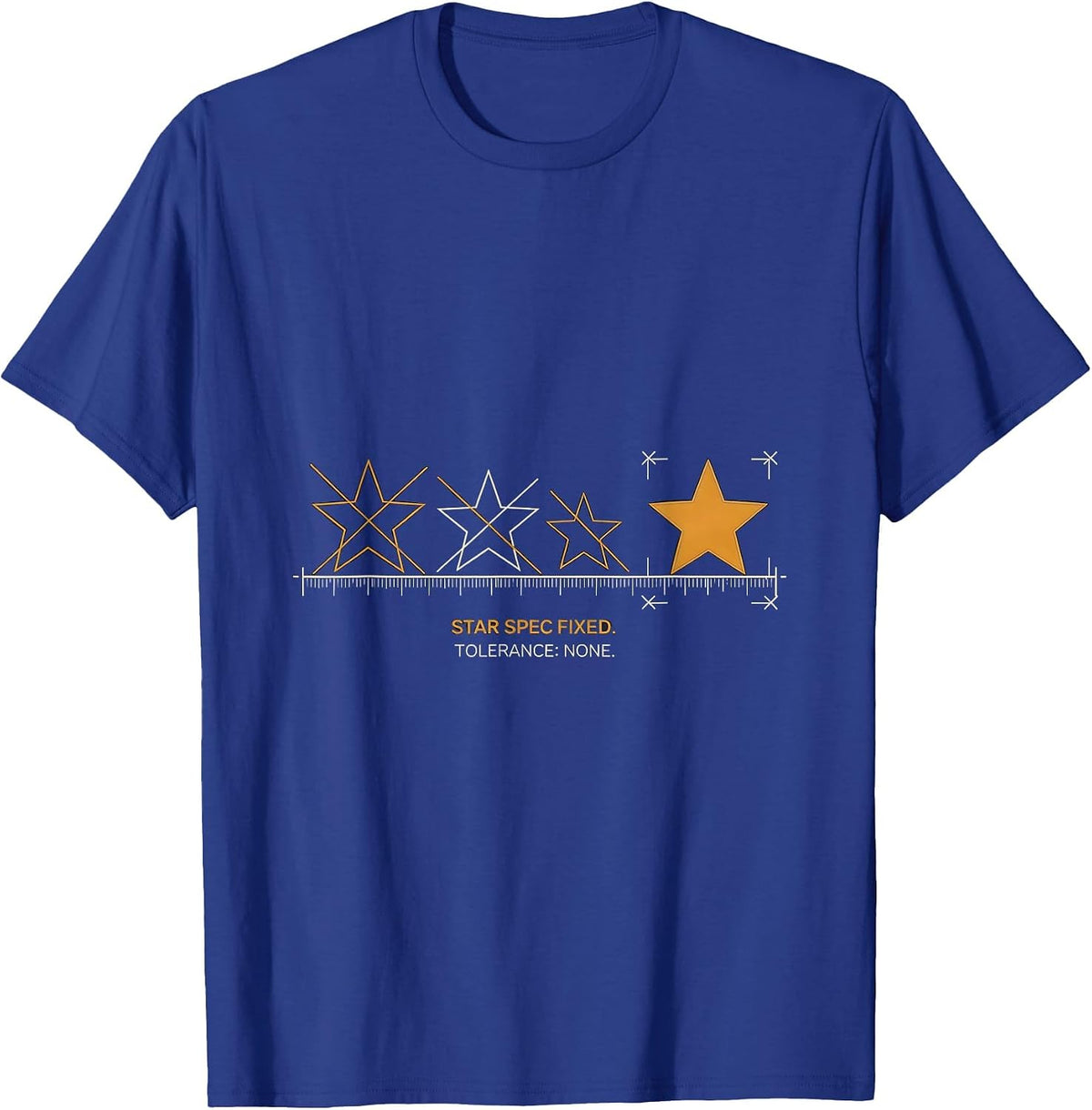 Star Spec Fixed Tolerance None Gold Star Statement T-Shirt - Royal Blue