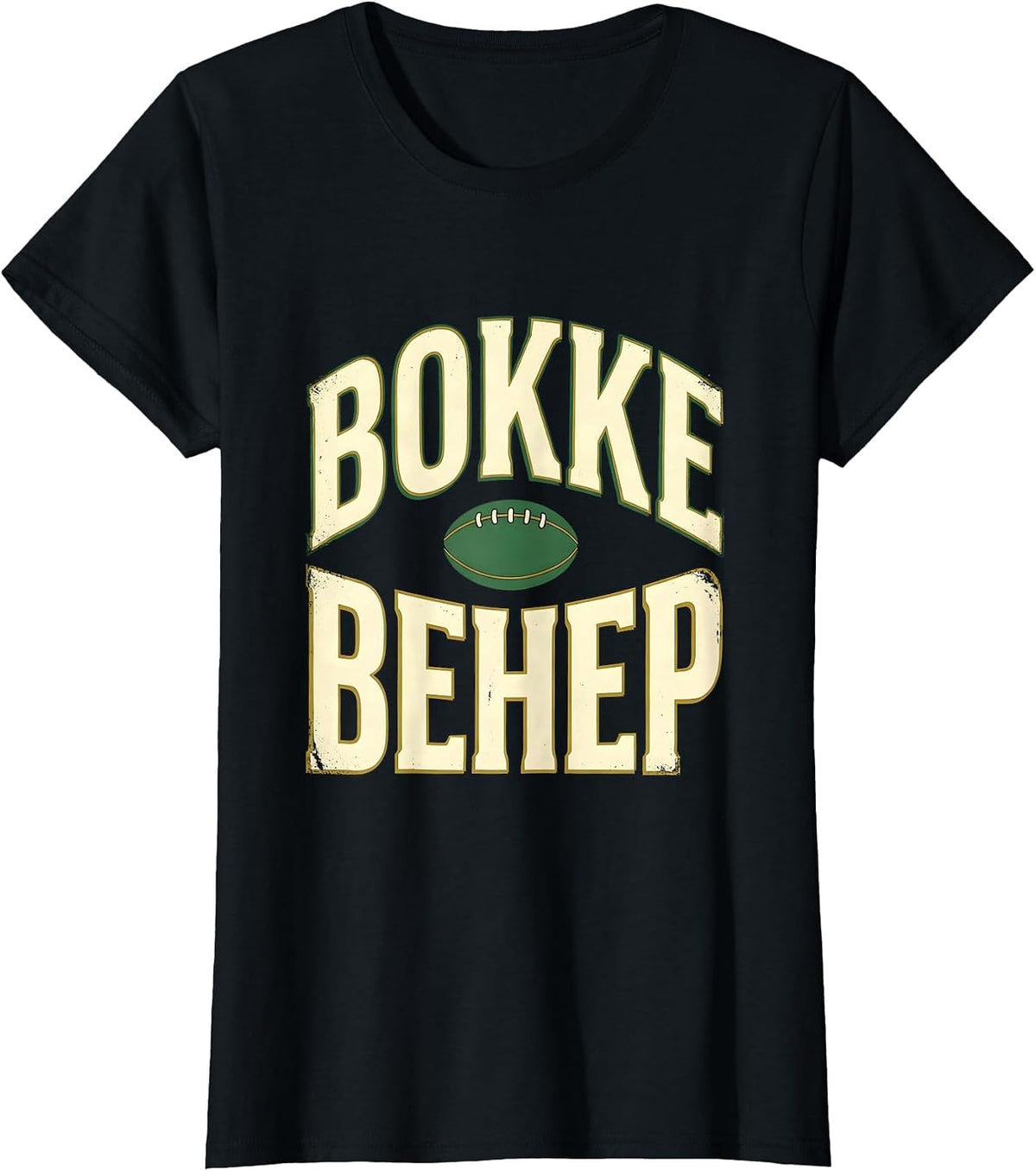 Bokke Behep Stencil South African Rugby Fan Pride T-Shirt - Black