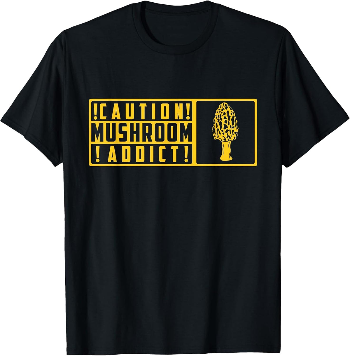 Mushroom Addict Morel Mushroom Hunting T-Shirt - Black
