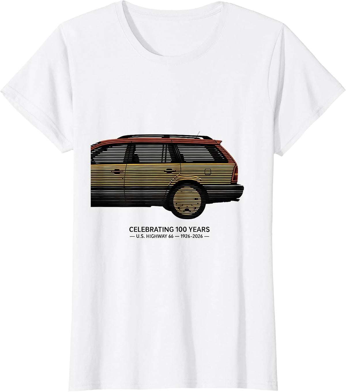 Women's Celebrating 100 Years U.S. Highway 66 Vintage T-Shirt - White
