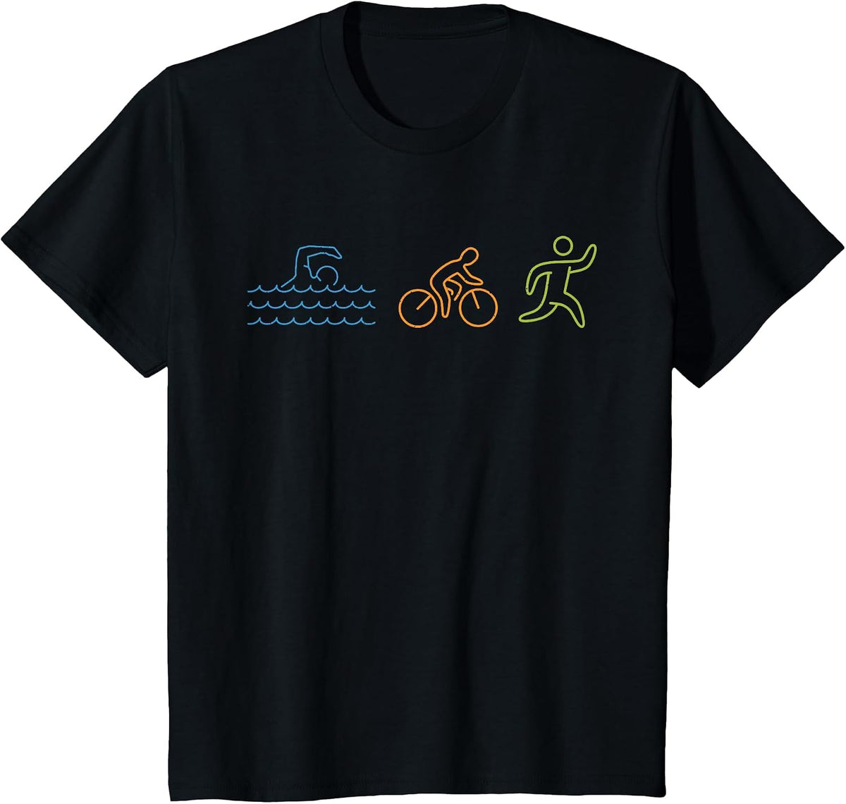 Triathlete Triathlon Swim Bike Run T-Shirt - Black