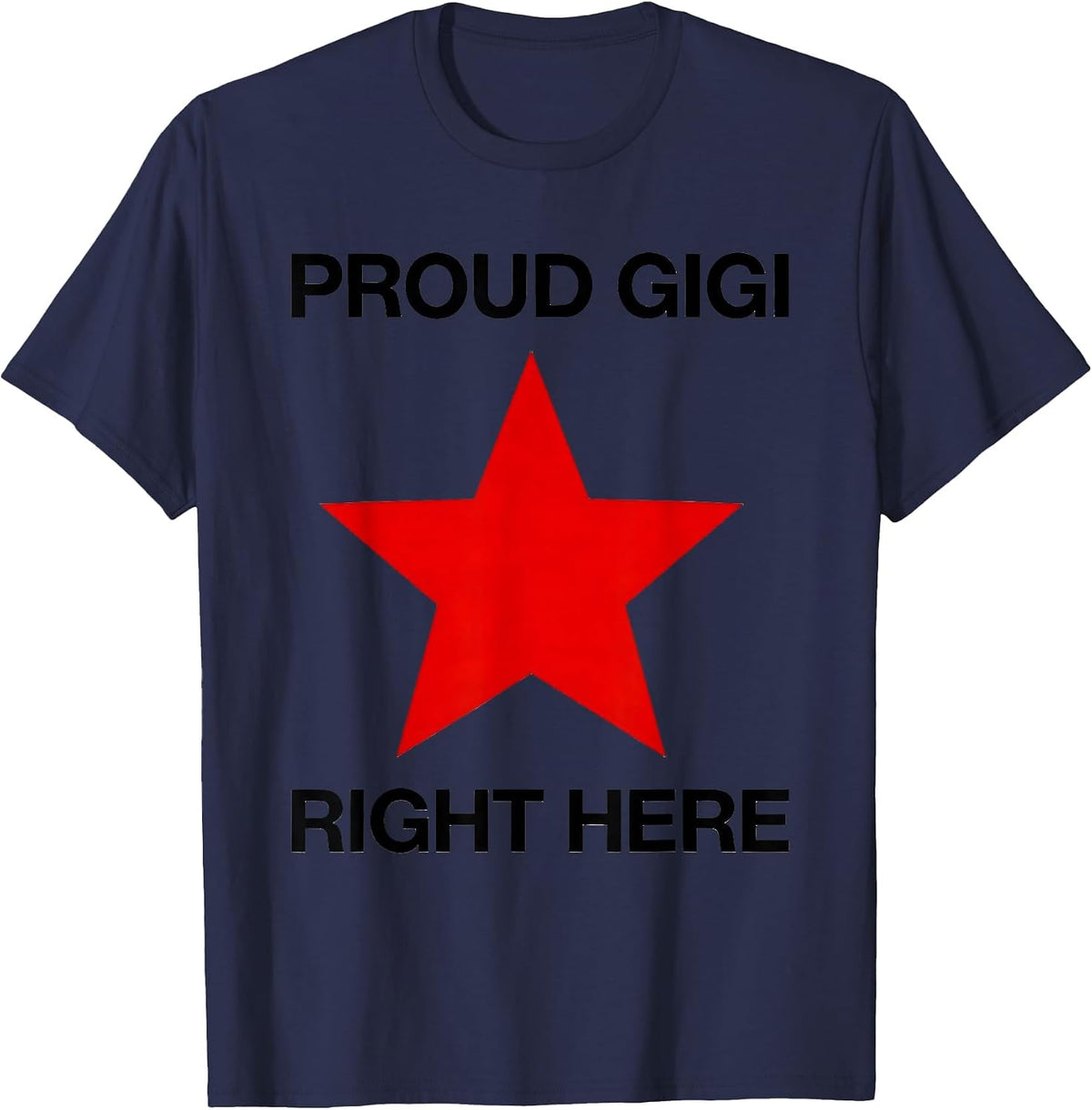 Proud Gigi Grandma Gift Design T-Shirt - Navy Blue