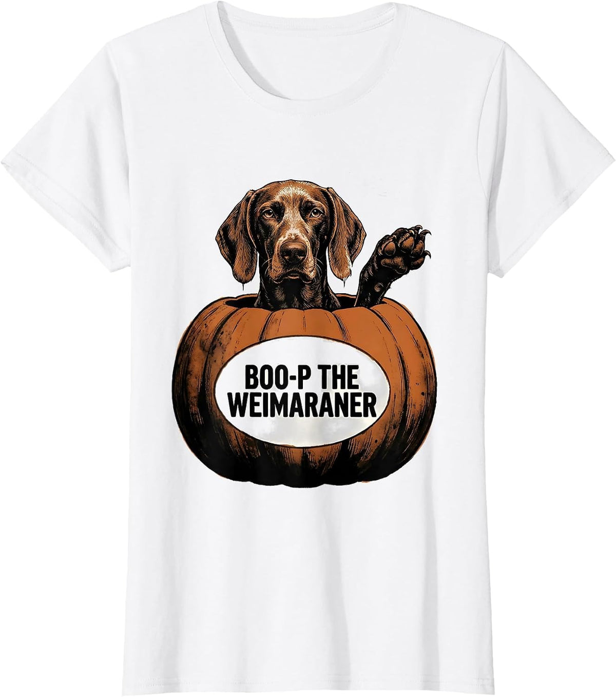 Boo-P The Weimaraner Funny Dog Lover Halloween Costume T-Shirt - White