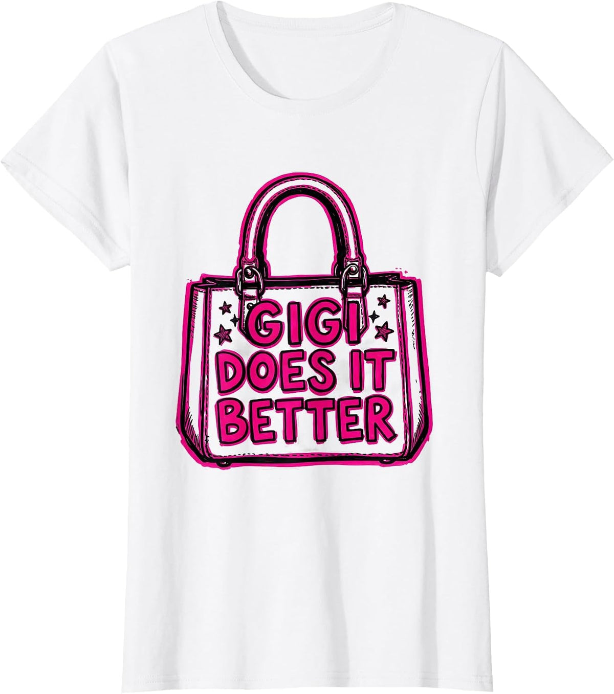 Women's Gigi Does It Better Proud Grandma Design T-Shirt - White