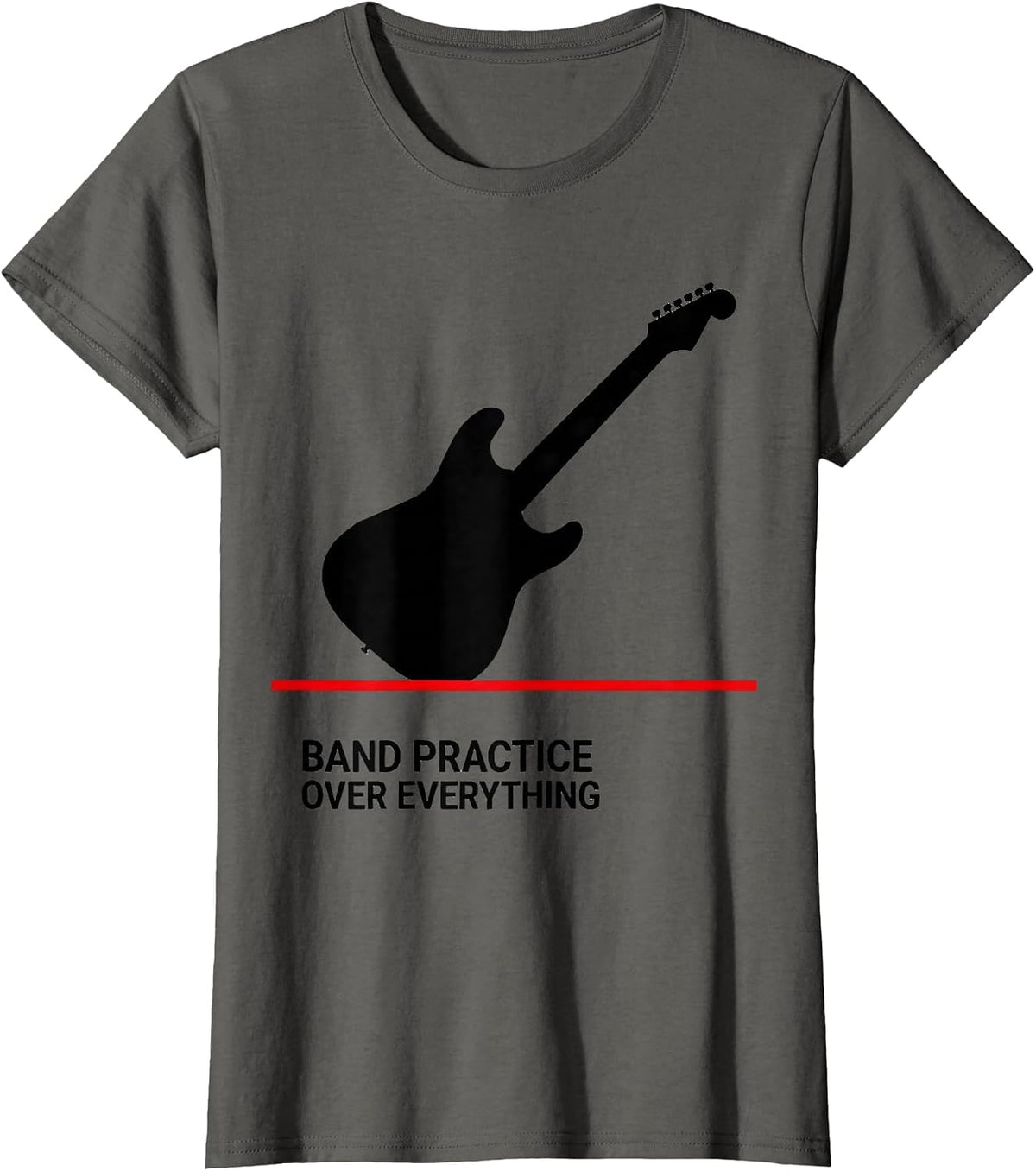 Women's Band Practice Over Everything Music Design T-Shirt - Asphalt Grey