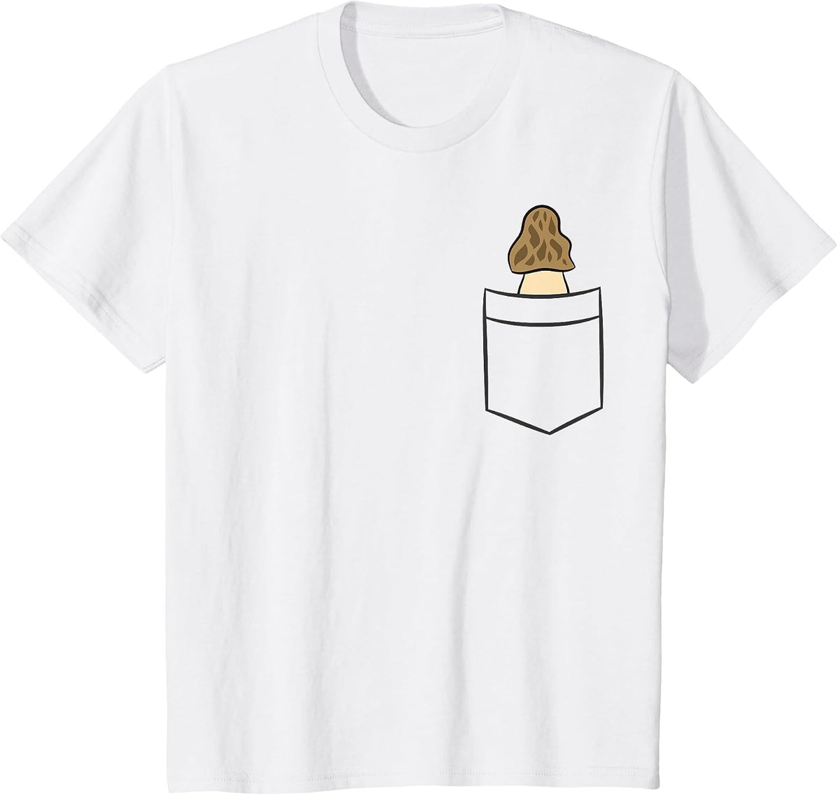 Cute Morel Mushroom in The Pocket Foraging Morels T-Shirt - White