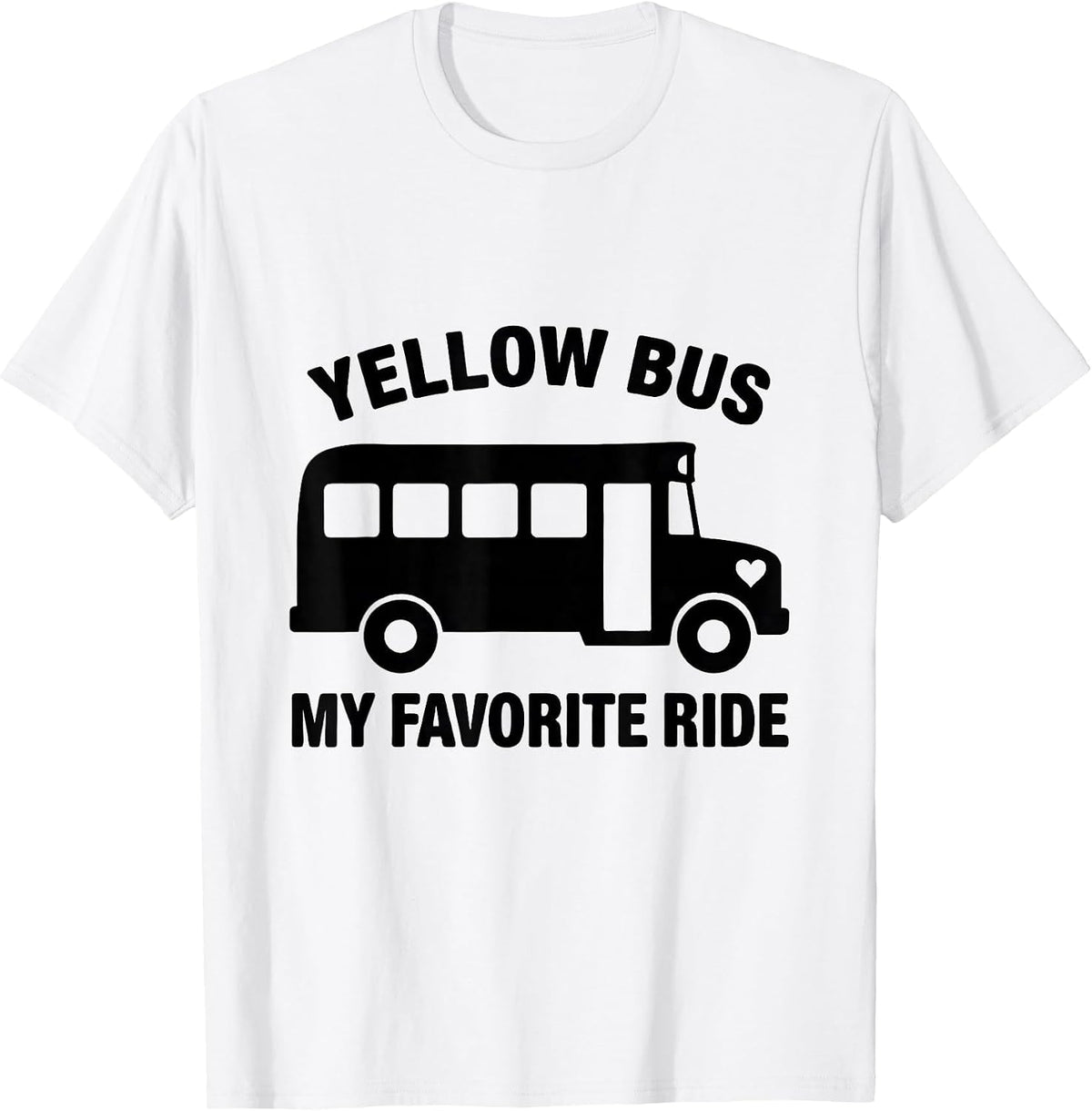 Men's Yellow Bus My Favorite Ride Funny School Bus Driver Costume T-Shirt - White
