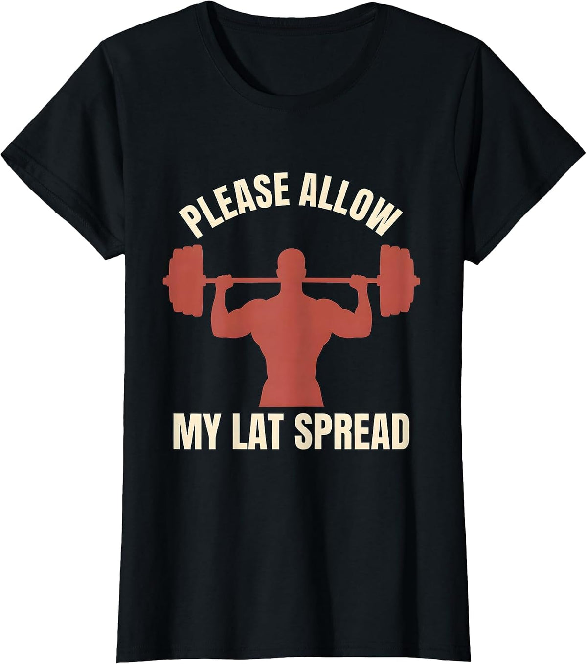 Women's Please Allow My Lat Spread Funny Gym Workout Weightlifting T-Shirt - Black