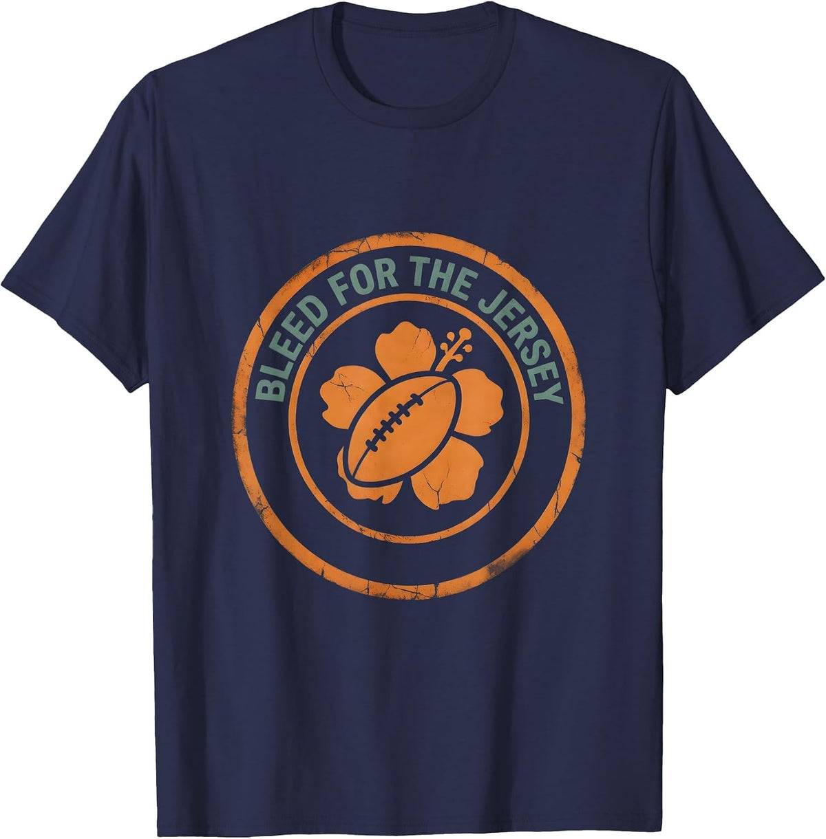 Bleed for the Jersey Rugby Warrior Design T-Shirt - Navy Blue