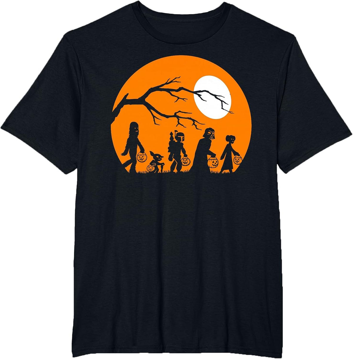 Star Wars Trick Or Treat Halloween Silhouette T-Shirt - Black