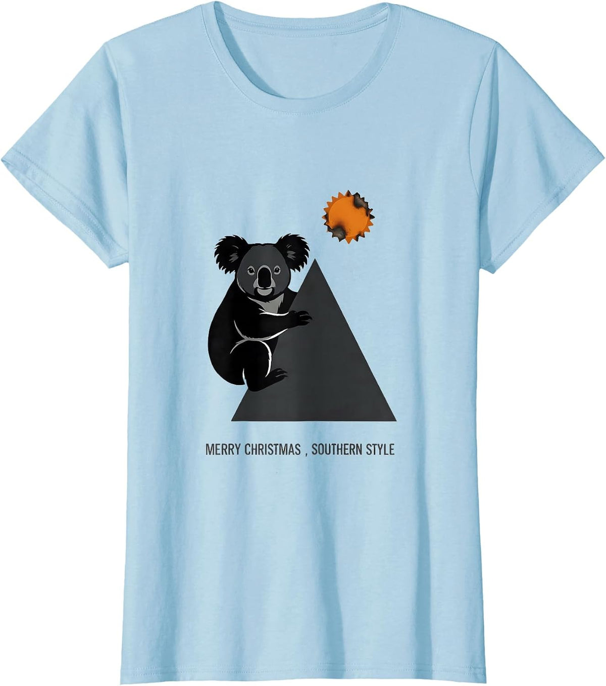 Merry Christmas Southern Style Funny Koala Lover Australian T-Shirt - Baby Blue