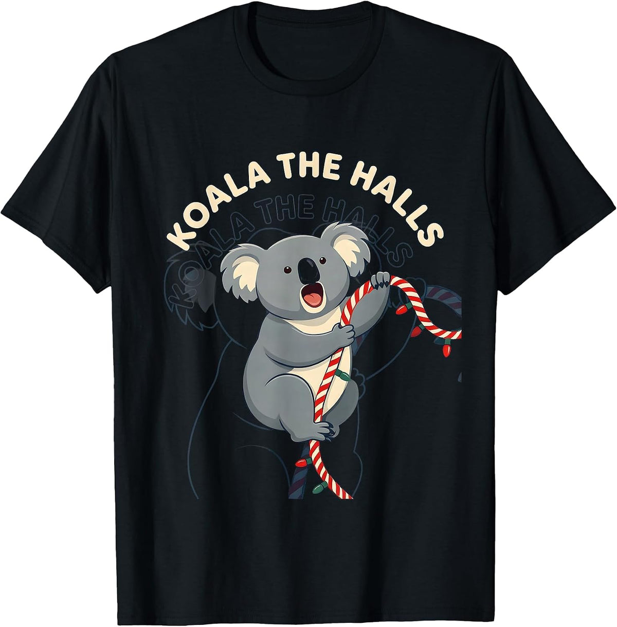 Men's Koala The Halls Funny Koala Lover Australian Animal T-Shirt - Black