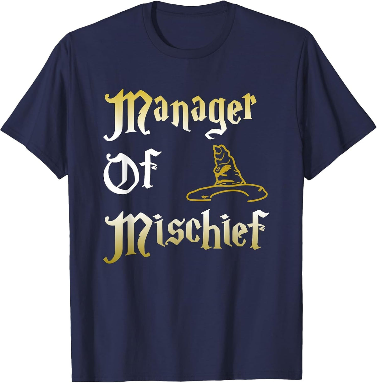 Manager of Mischief Magic Mother Mischief Manager Mother's Day T-Shirt - Navy Blue