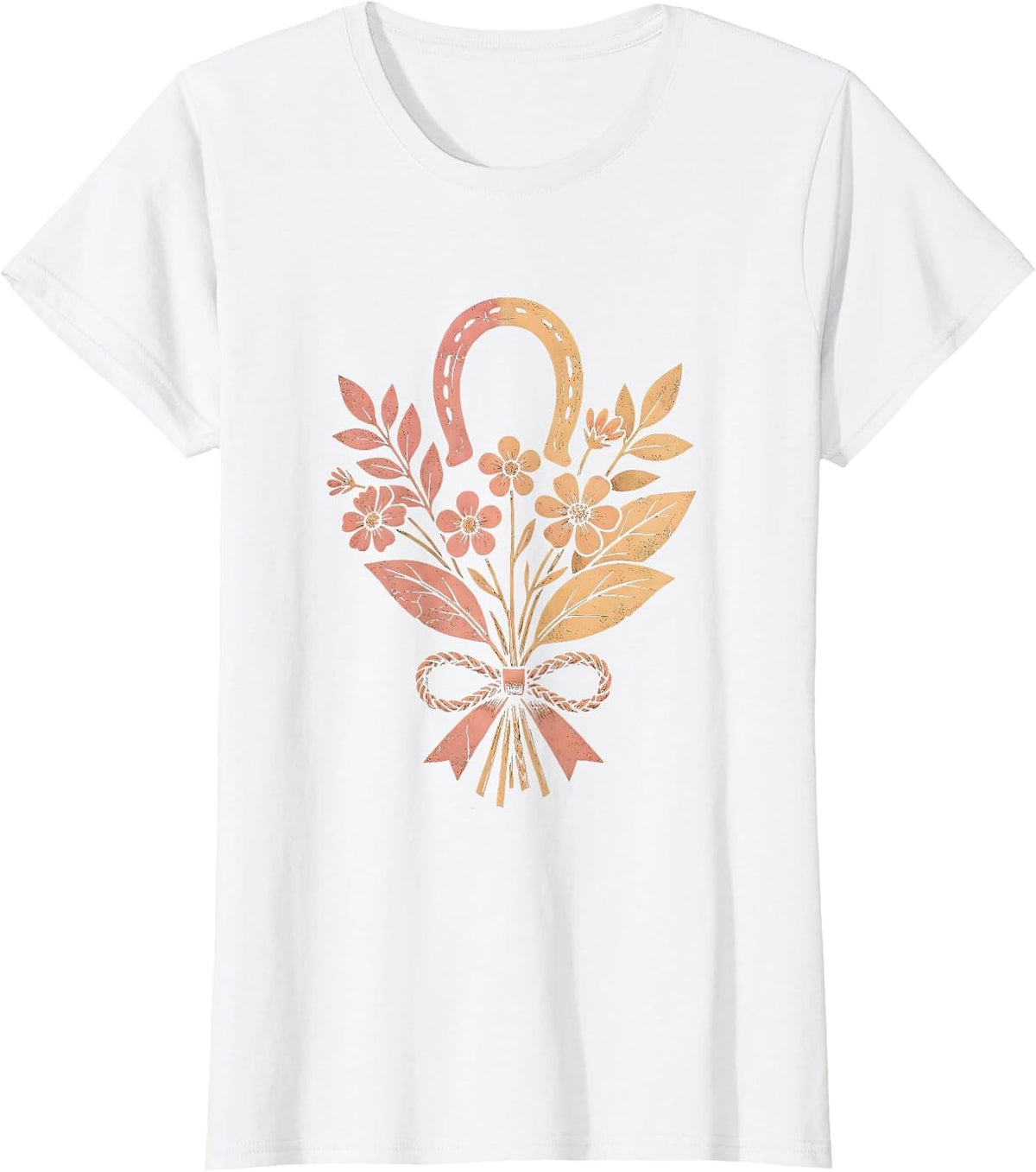 Cowboy Campfire Leather Reins Braiding Illustration T-Shirt - White