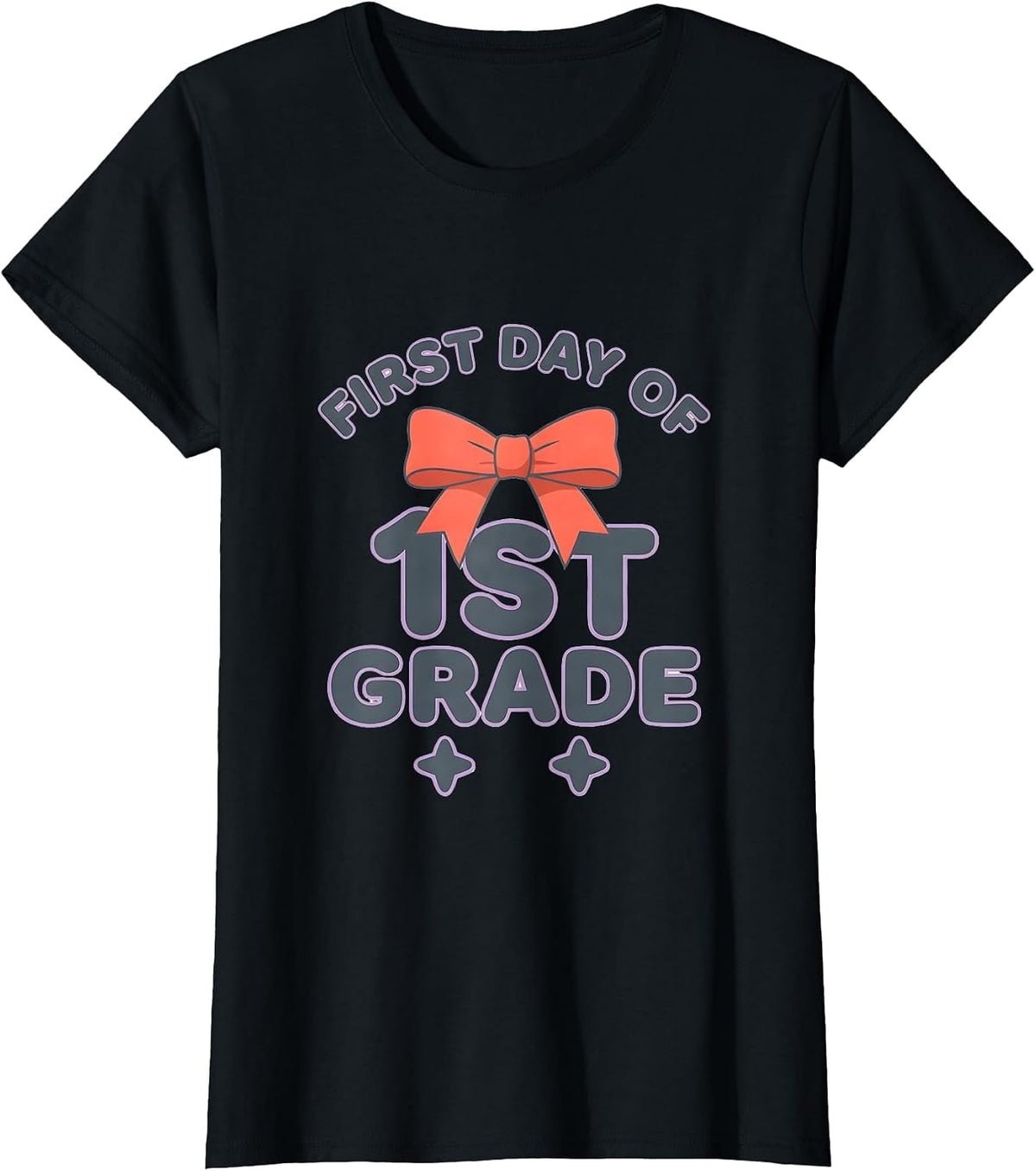 First Day Of 1st Grade Coquette Bow Back To School Girly T-Shirt - Black