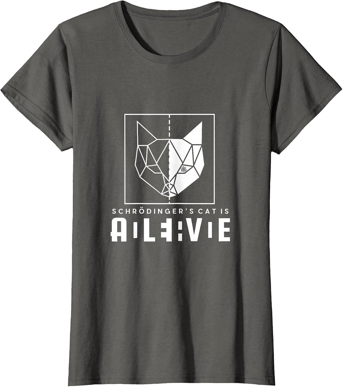 Schrödinger's Cat is Both Dead and Alive Physics Physicist T-Shirt - Asphalt Grey