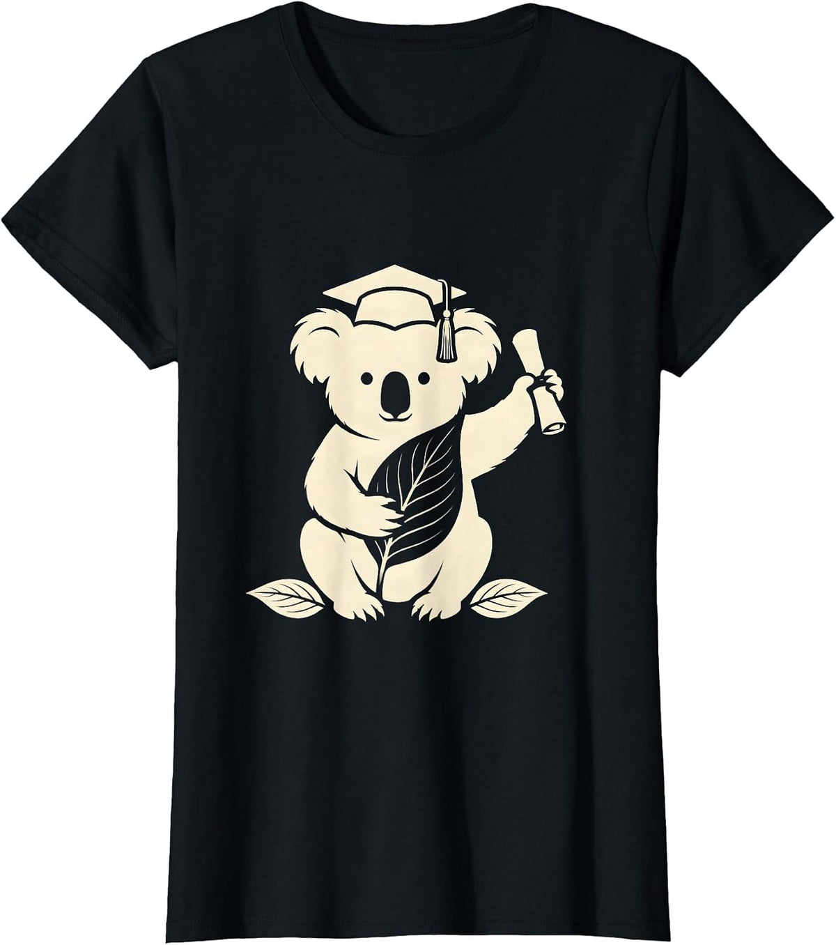 Graduation Koala Silhouette Cute Australian Wildlife Gift T-Shirt - Black