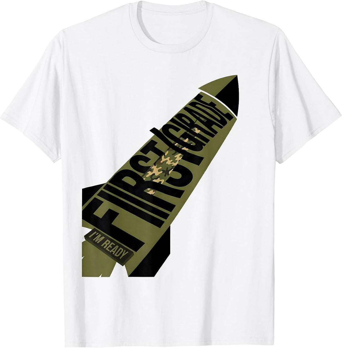 Men's First Grade I'm Ready Camo Back To School Boy Teacher T-Shirt - White