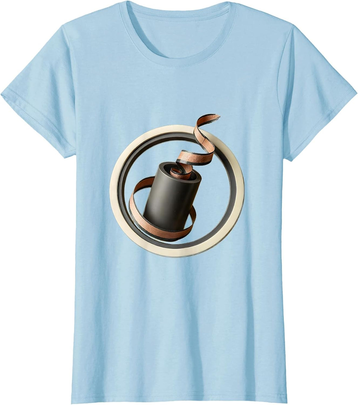 Pencil Sharpener Spiral Shavings Graphic Tee T-Shirt - Baby Blue