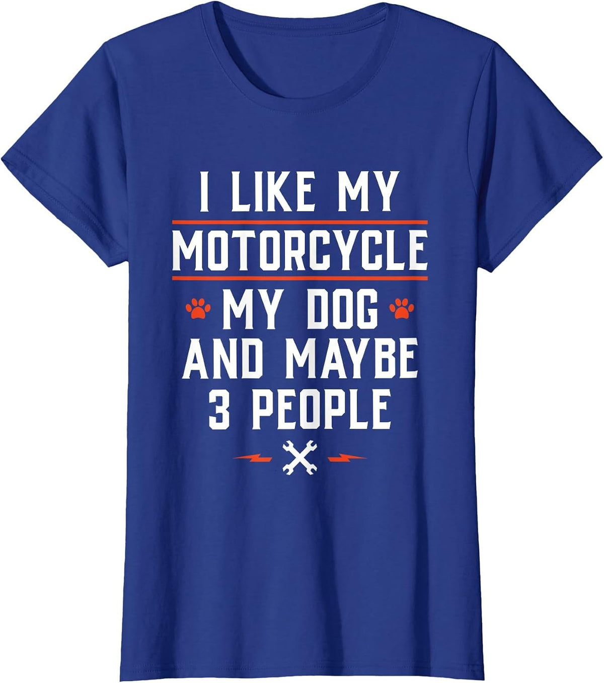 I Like My Motorcycle My Dog and Maybe 3 People - Funny Biker T-Shirt - Royal Blue