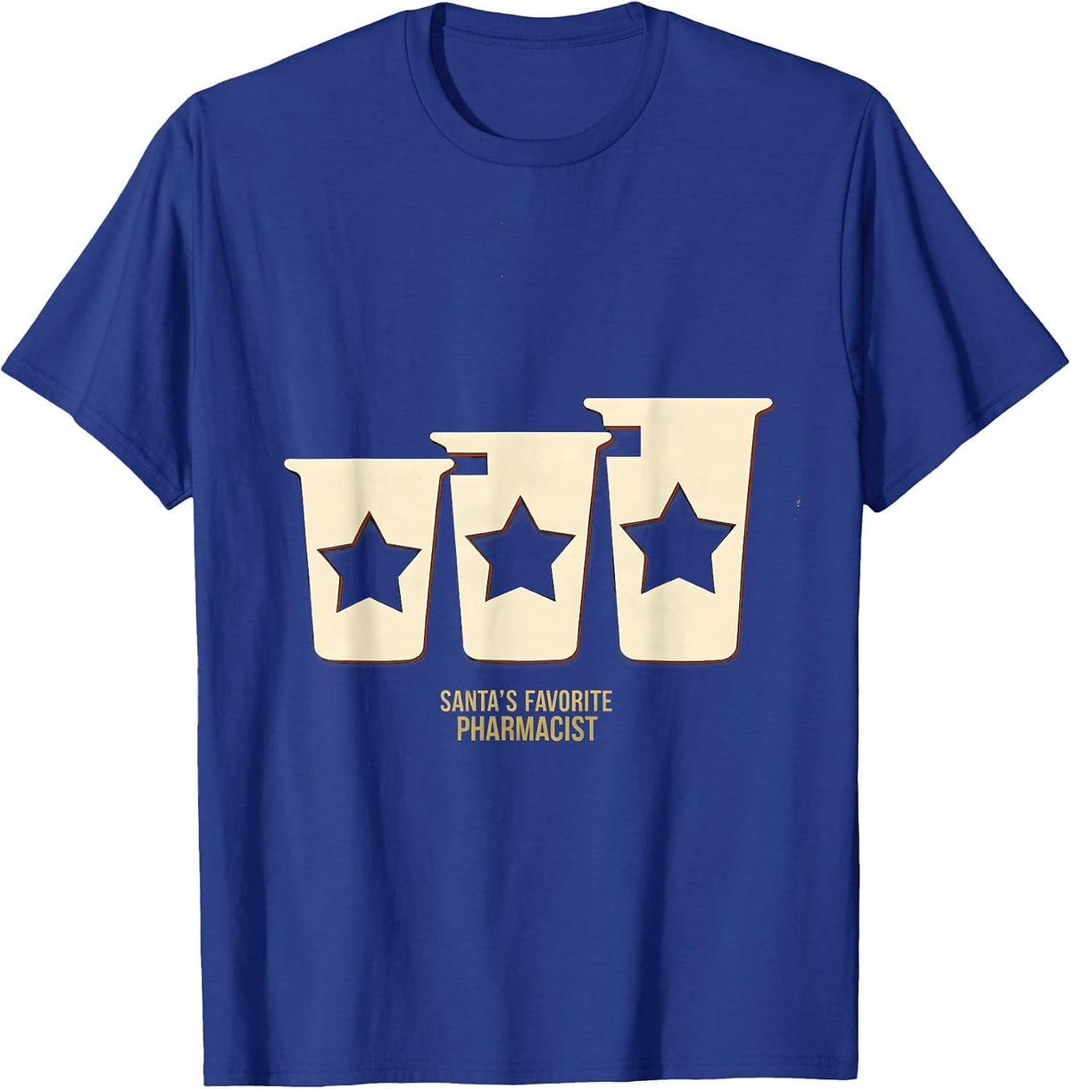 Santa's Favorite Pharmacist Vintage Funny Pharmacy T-Shirt - Royal Blue