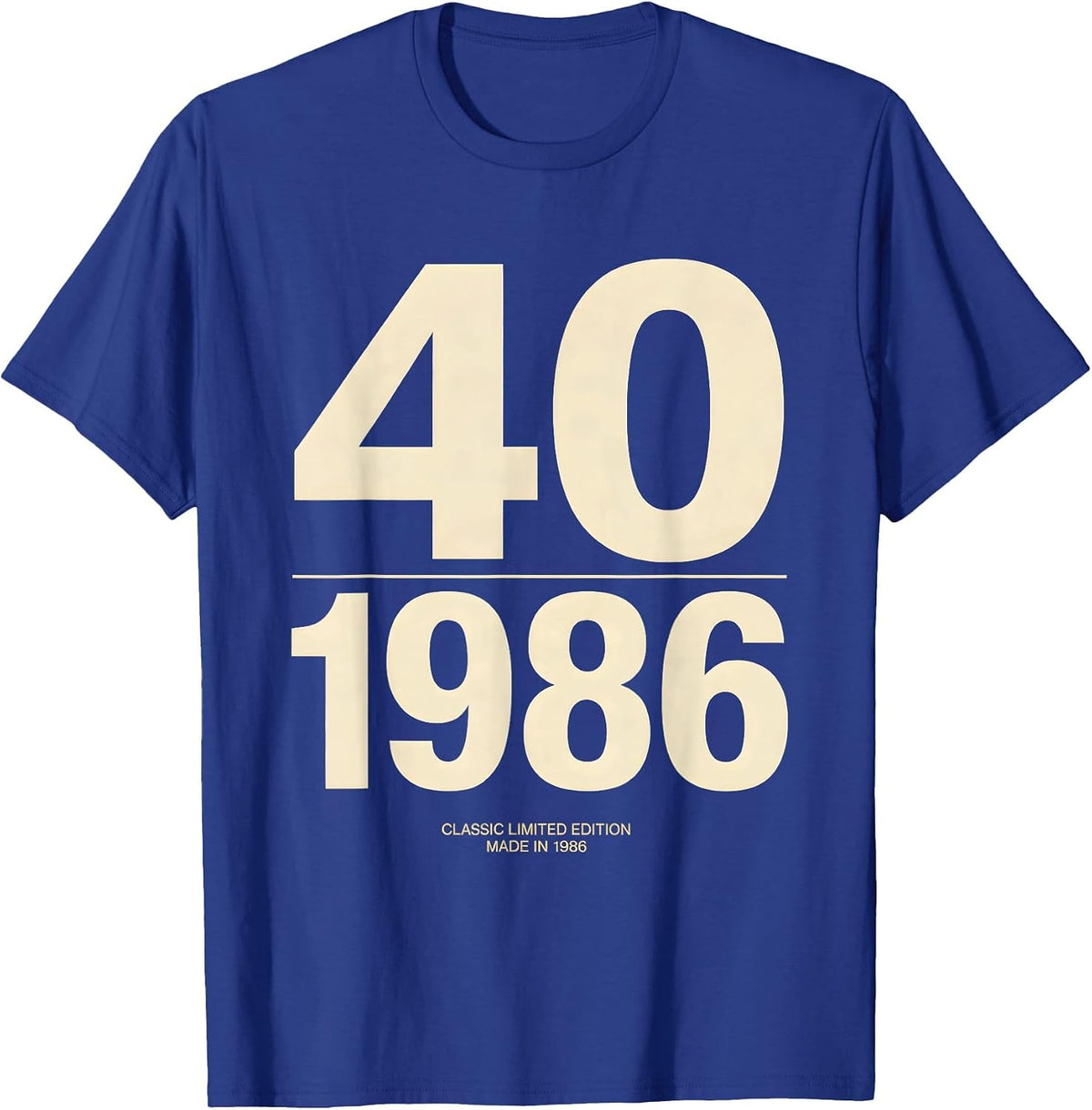 Classic Limited Edition 40 Made in 1986 Vintage T-Shirt - Royal Blue