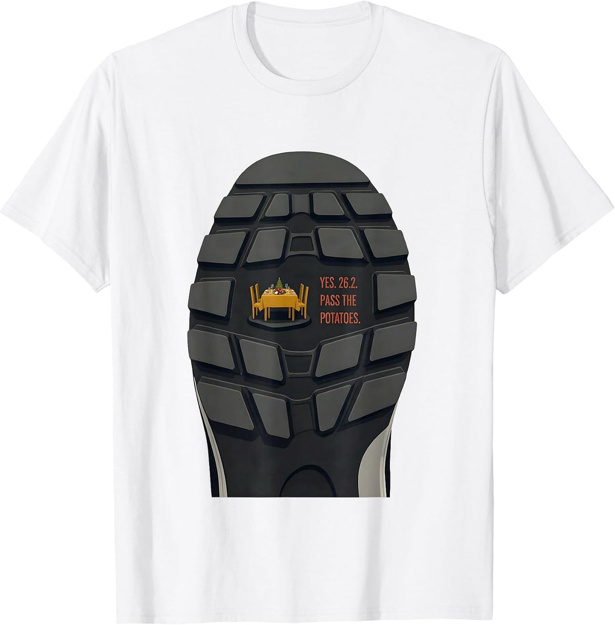 Men's Yes. 26.2. Pass The Potatoes Funny Runner Marathon Gift T-Shirt - White