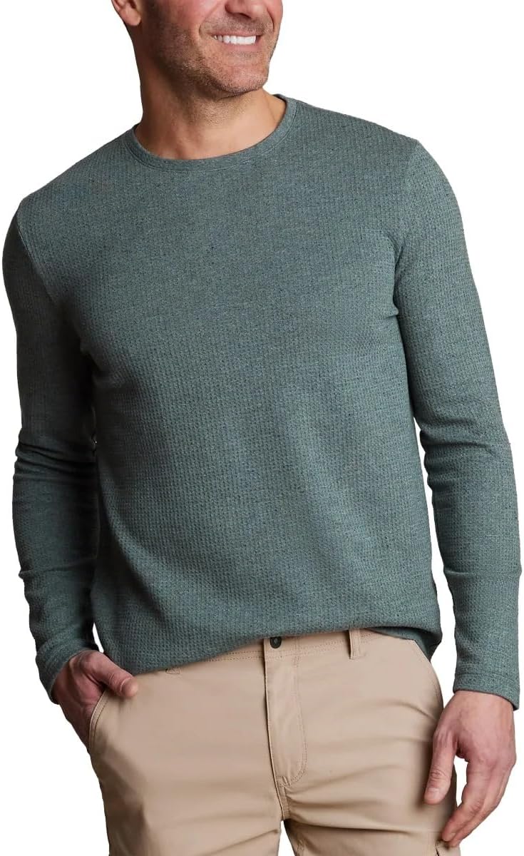 English Laundry Men’s Long Sleeve Crewneck Regular Fit Shirt - Green