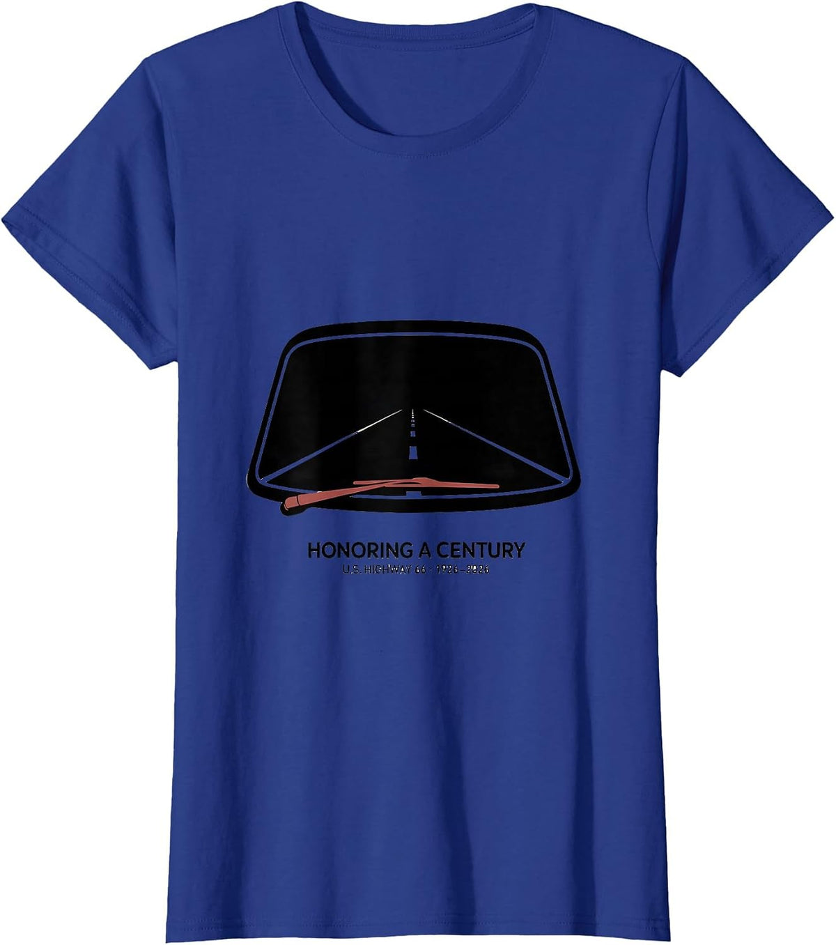 Women's Honoring A Century U.S. Highway 66 1926-2026 Vintage T-Shirt - Royal Blue