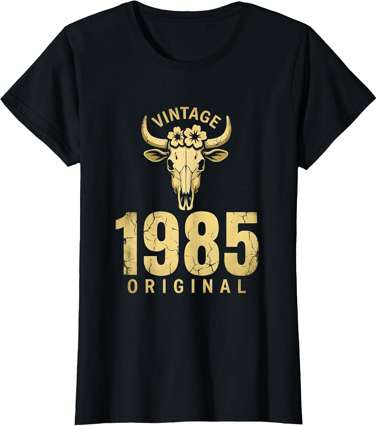 Vintage 1985 Original Classic Birthday Design T-Shirt - Black
