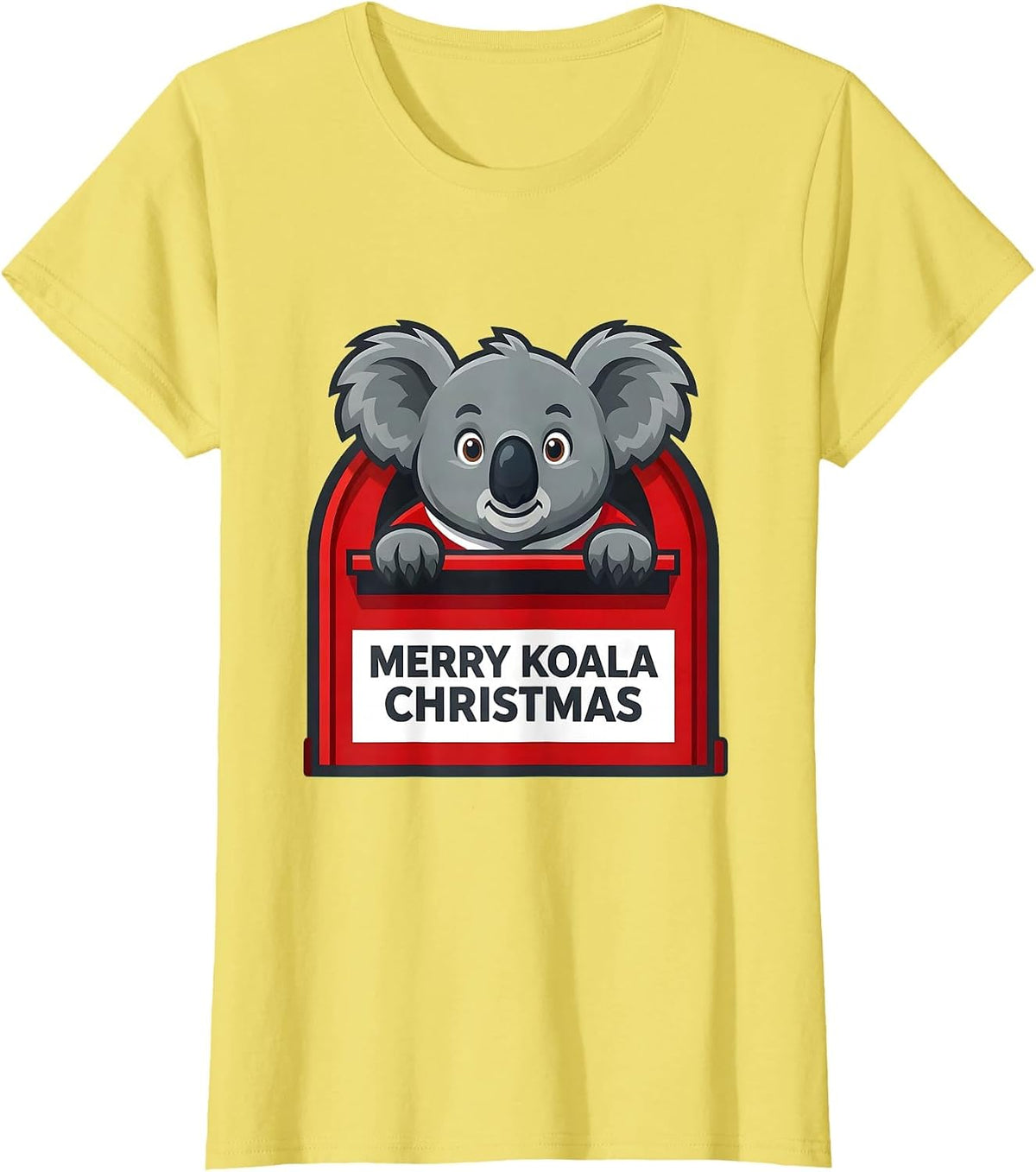 Merry Koala Christmas Cute Koala Lover Funny Australian T-Shirt - Lemon Yellow