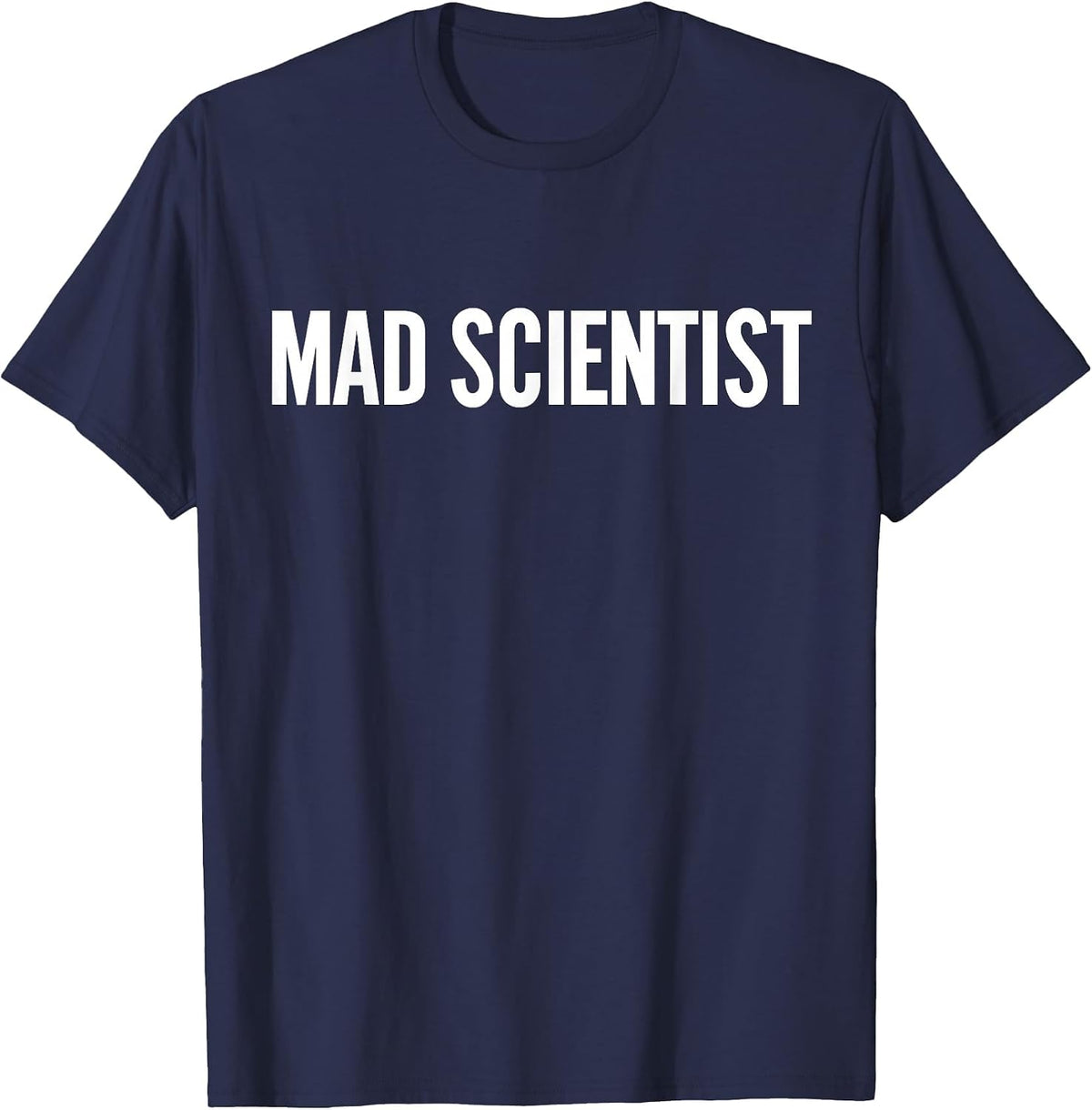 Mad Scientist Costume Funny Halloween Chemistery Nerd T-Shirt - Navy Blue