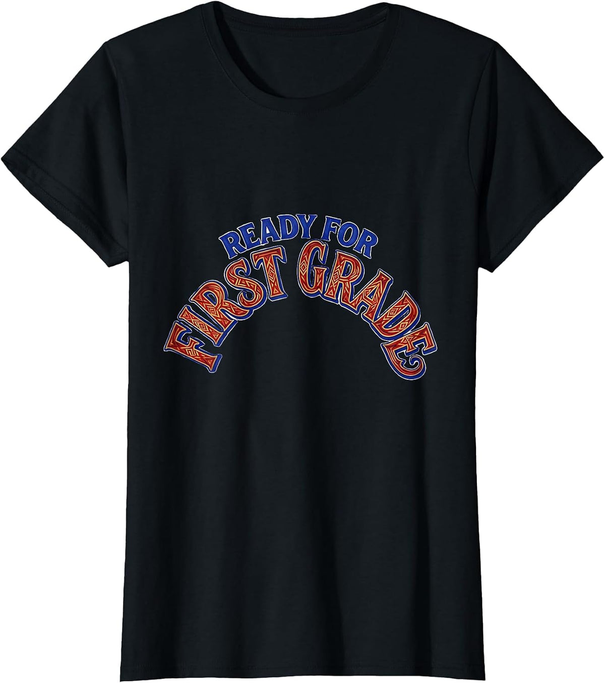 Women's Ready For First Grade Wholesome Back To School Girl Teacher T-Shirt - Black